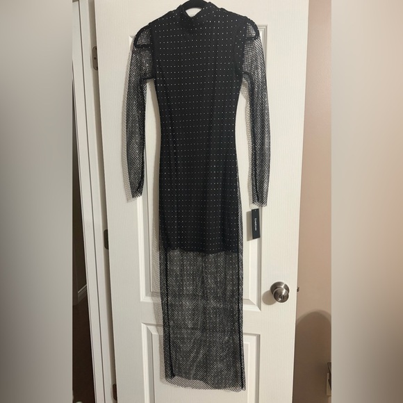 BEBE Crystal Mesh Gown - NWT XS - Picture 4 of 5